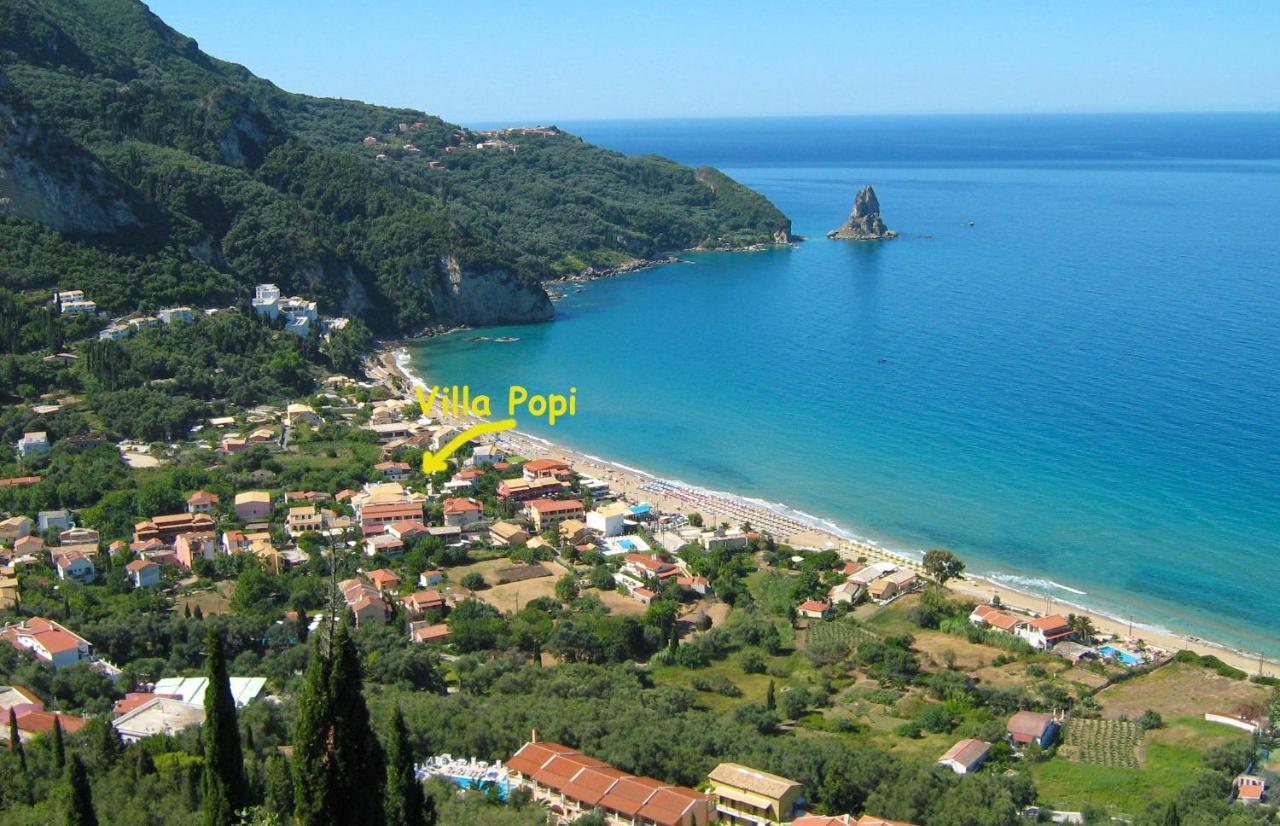 Villa Popi On The Beach Of Agios Gordios Агиос-Гордиос Экстерьер фото